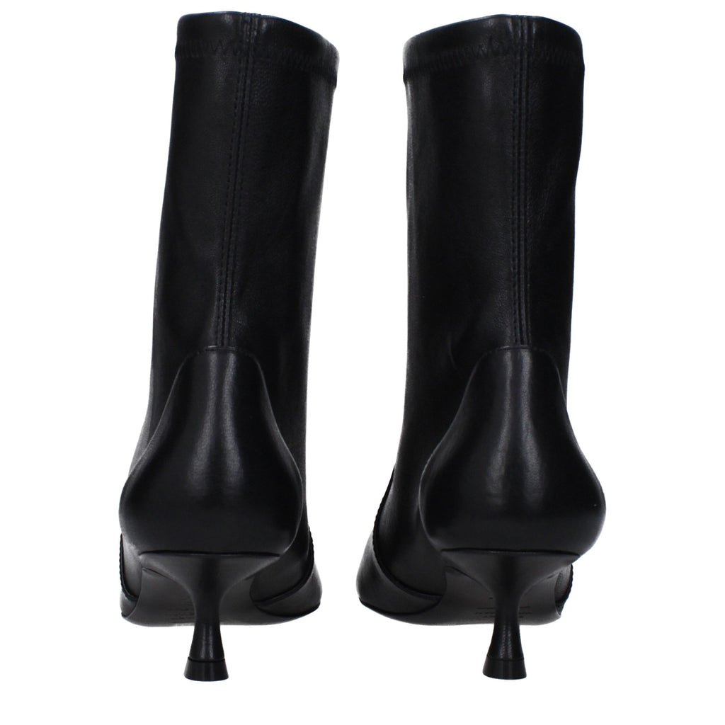 Stuart Weitzman Black Leather Ankle Boots