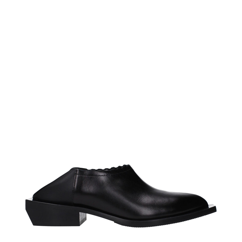 Love Moschino Black Leather Clogs