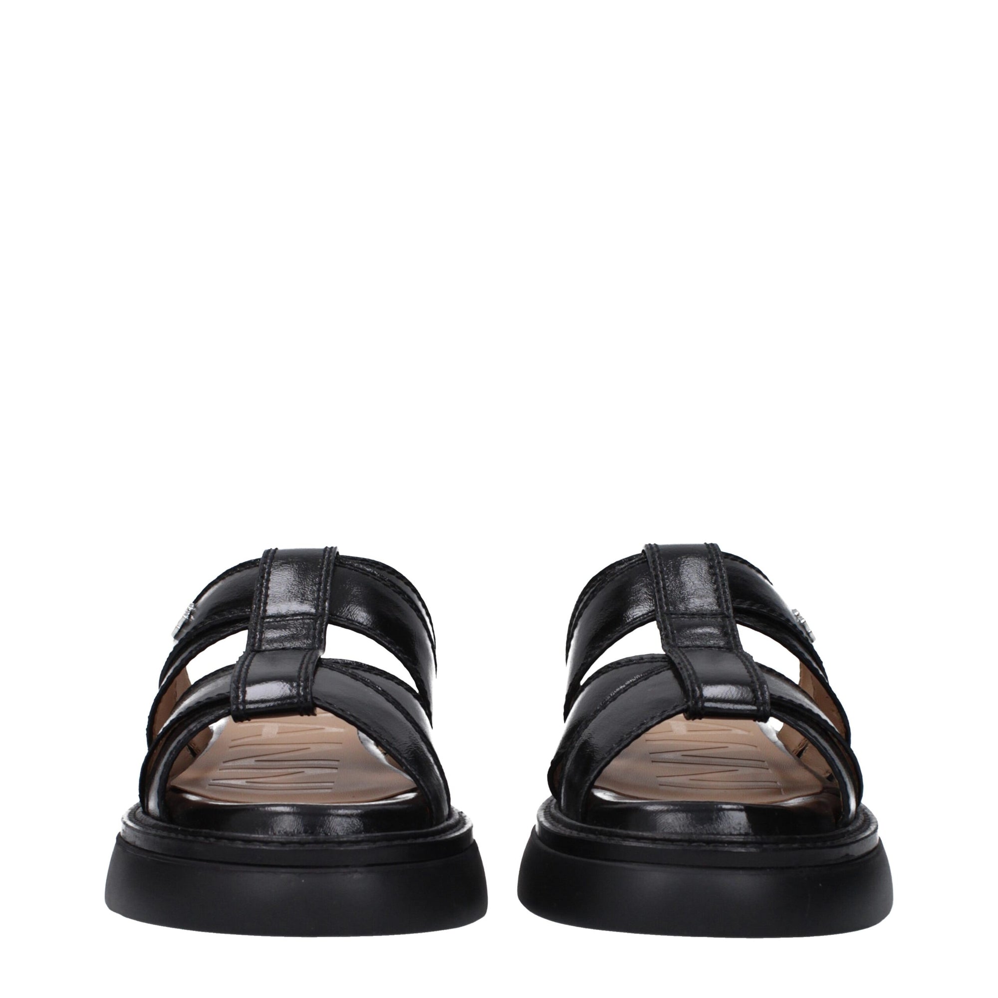 Ganni Black Fabric Slippers Sandals