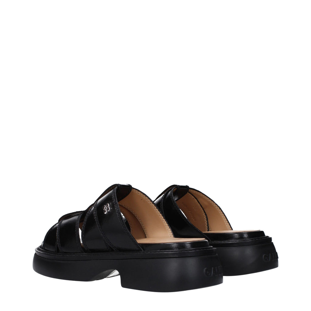 Ganni Black Fabric Slippers Sandals