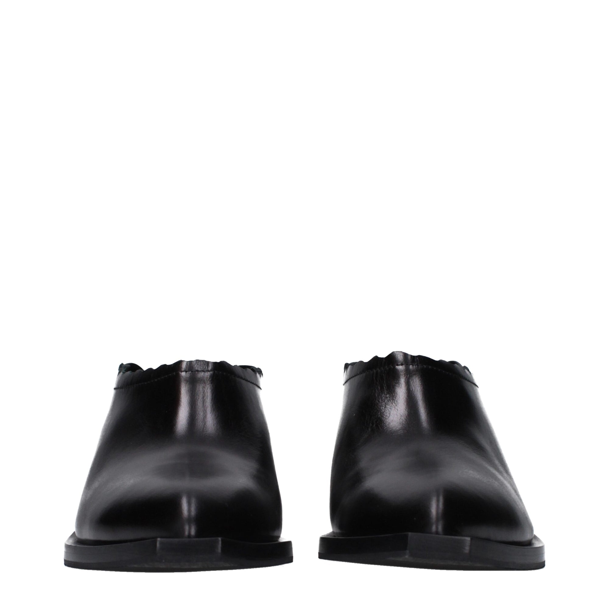 Love Moschino Black Leather Clogs