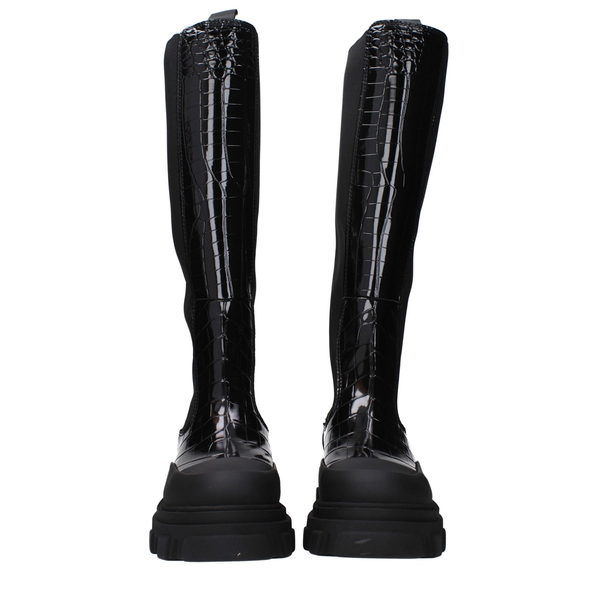 Ganni Black Leather Over The Knee