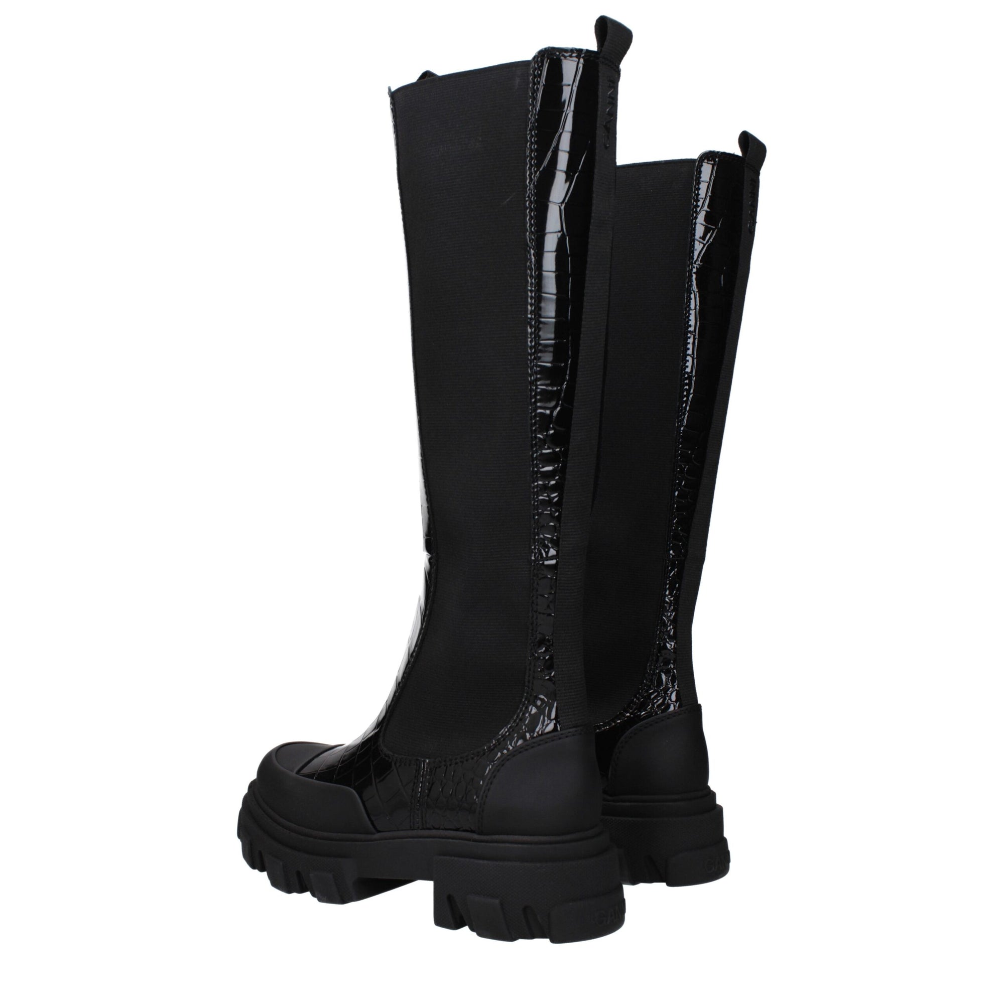 Ganni Black Leather Over The Knee