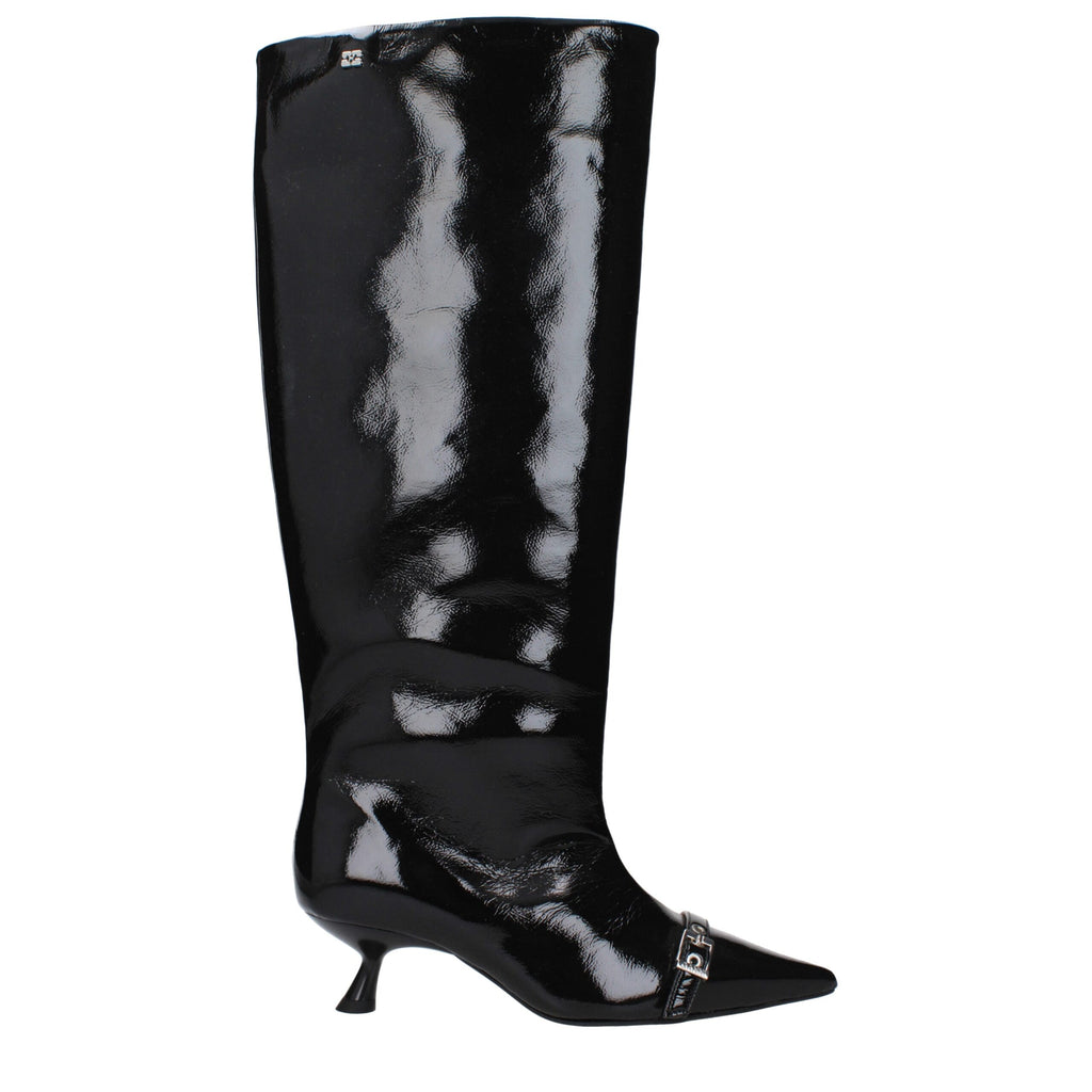Ganni Black Leather Boots