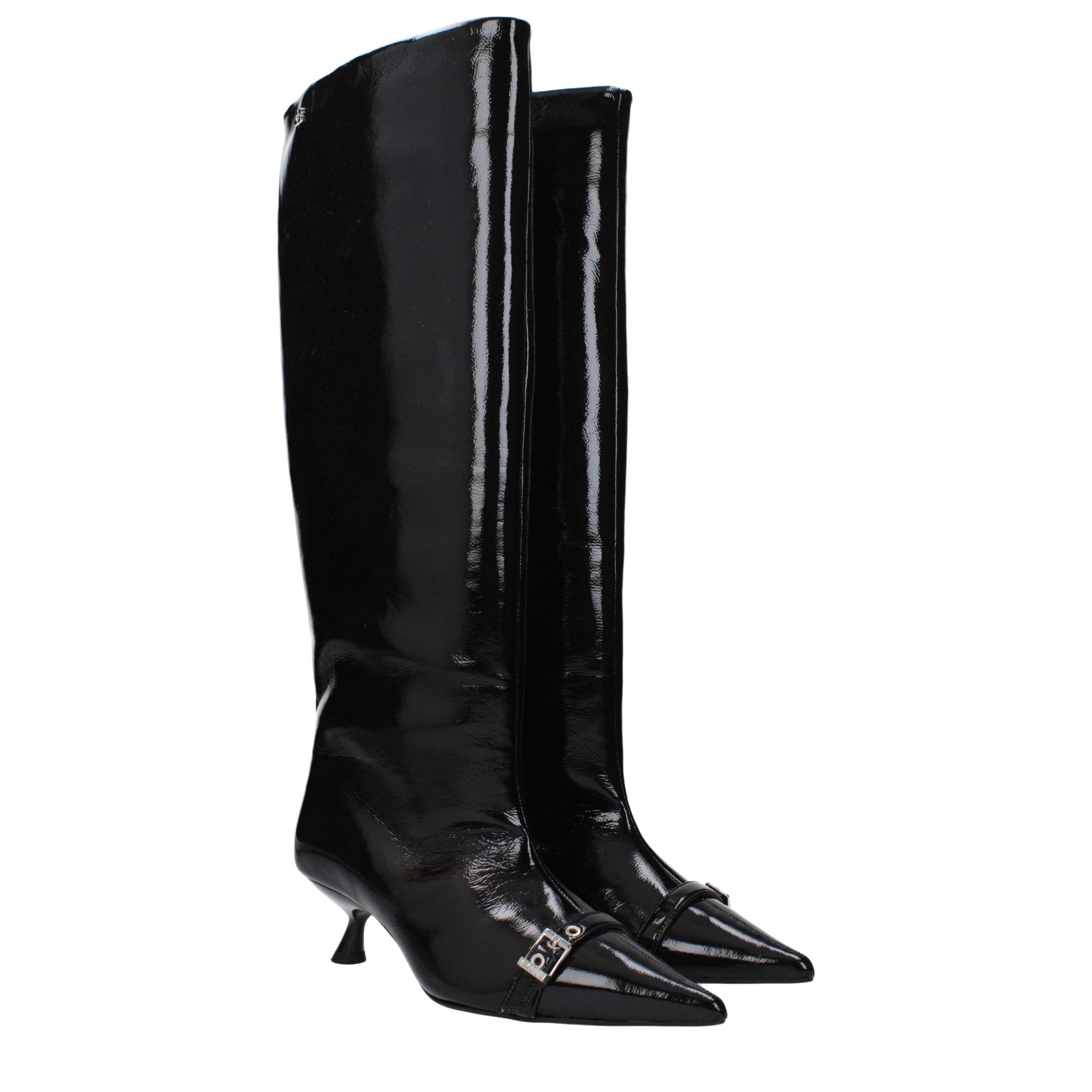Ganni Black Leather Boots