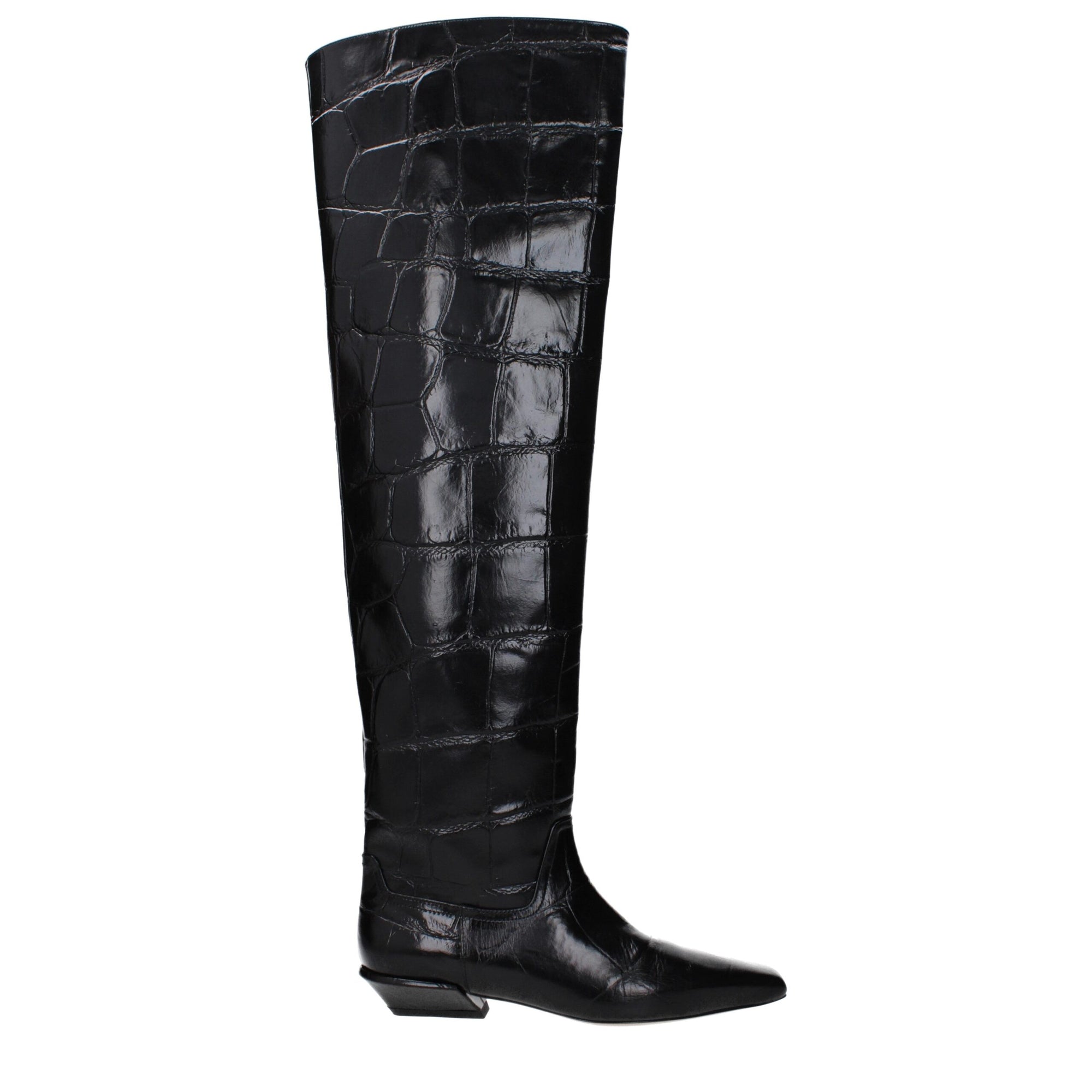 Paris Texas Black Leather Over The Knee