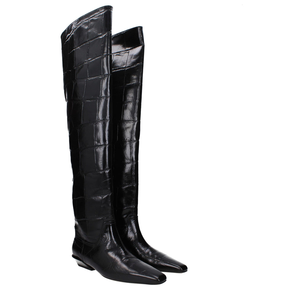 Paris Texas Black Leather Over The Knee