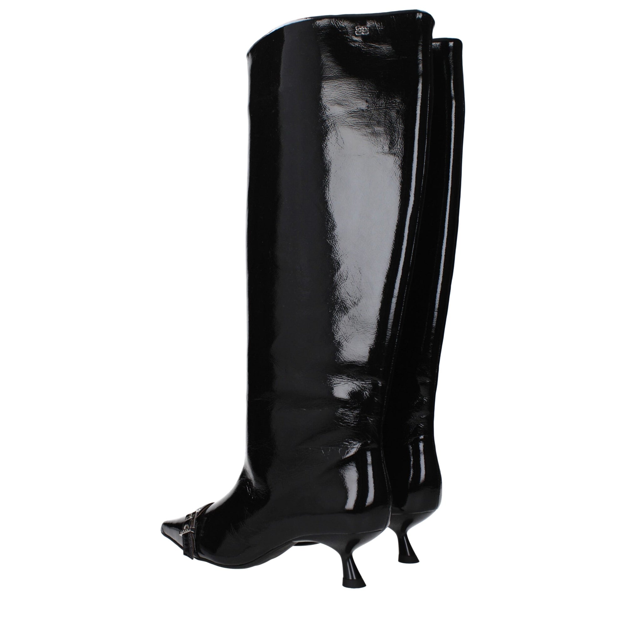 Ganni Black Leather Boots