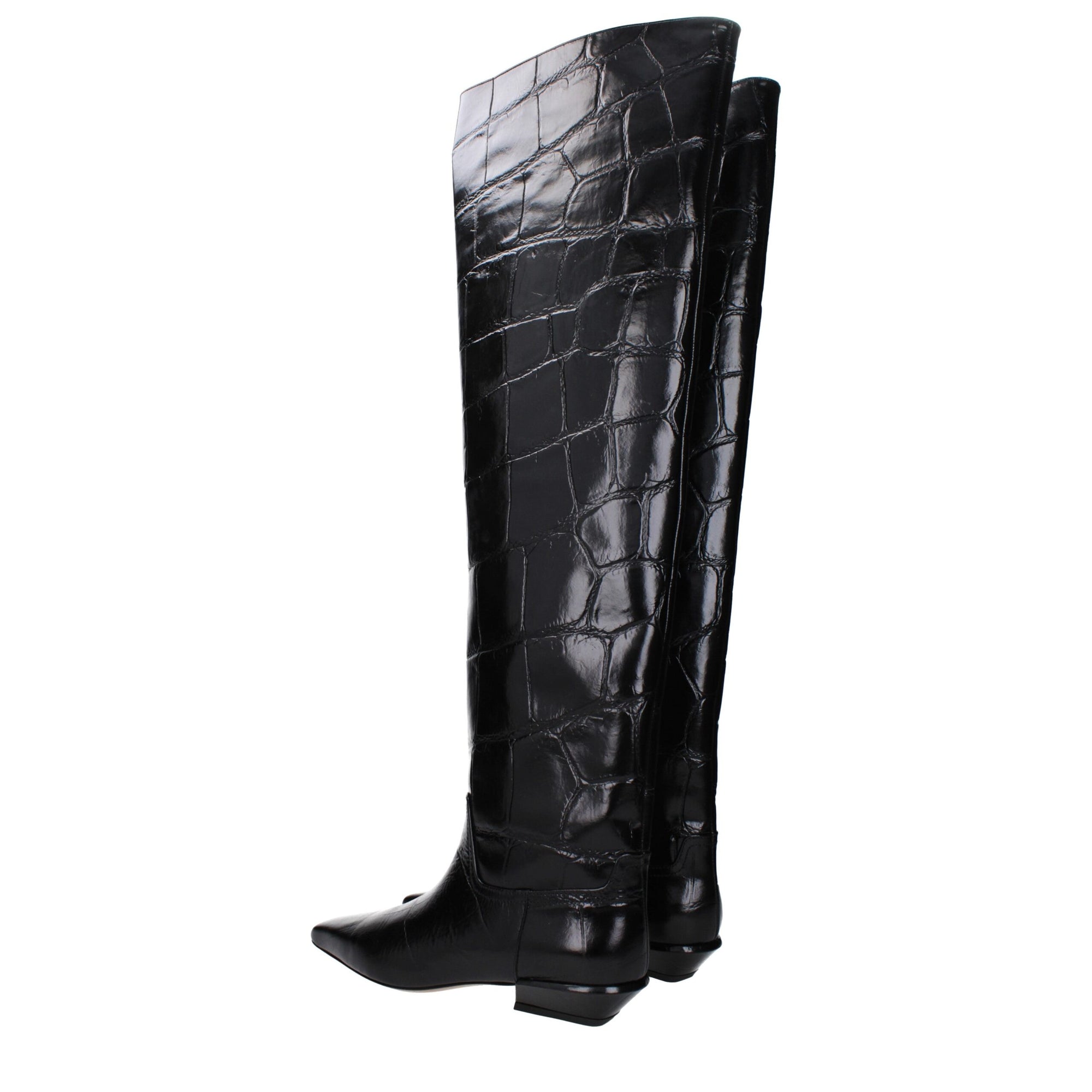 Paris Texas Black Leather Over The Knee