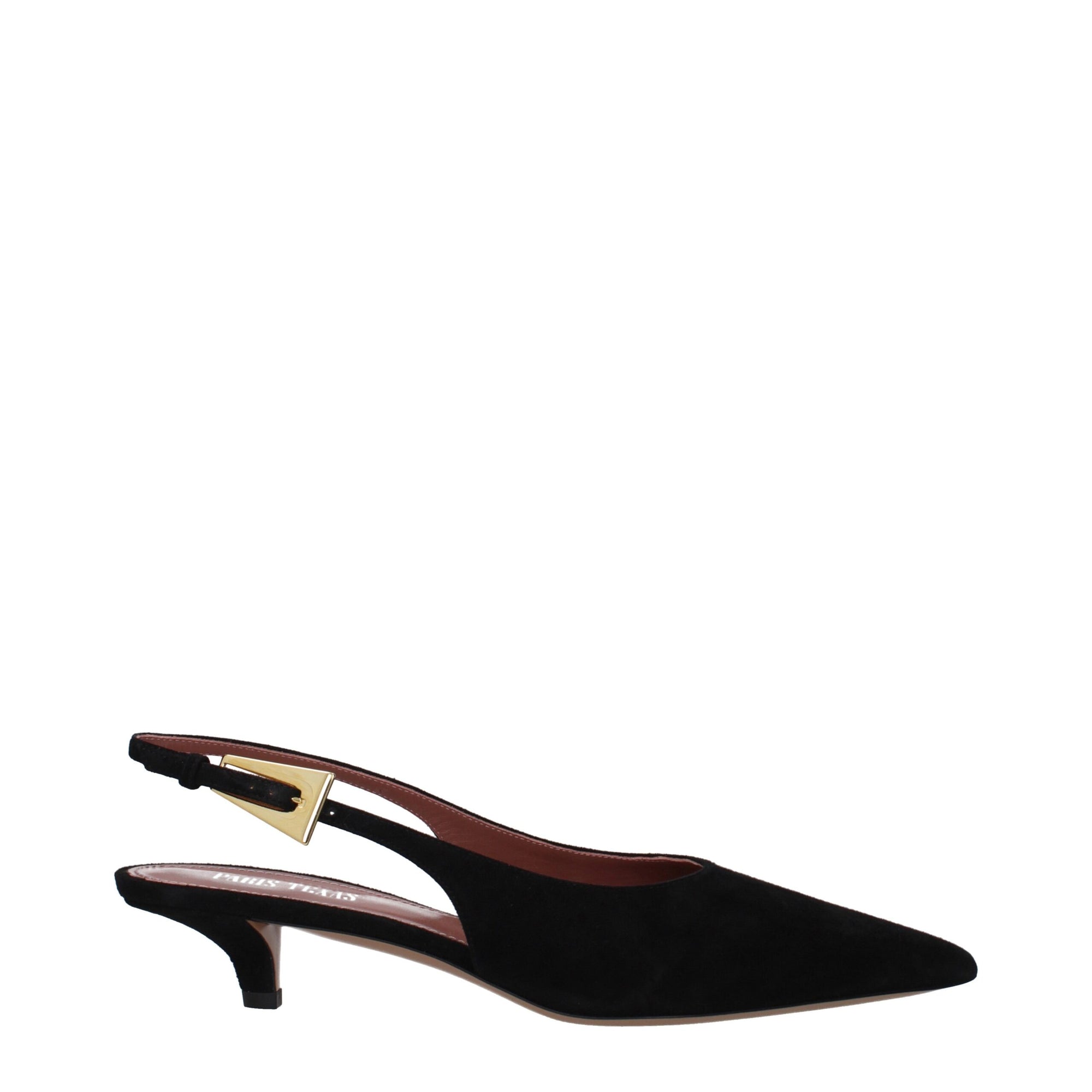 Paris Texas Black Leather Mid Heel Pumps