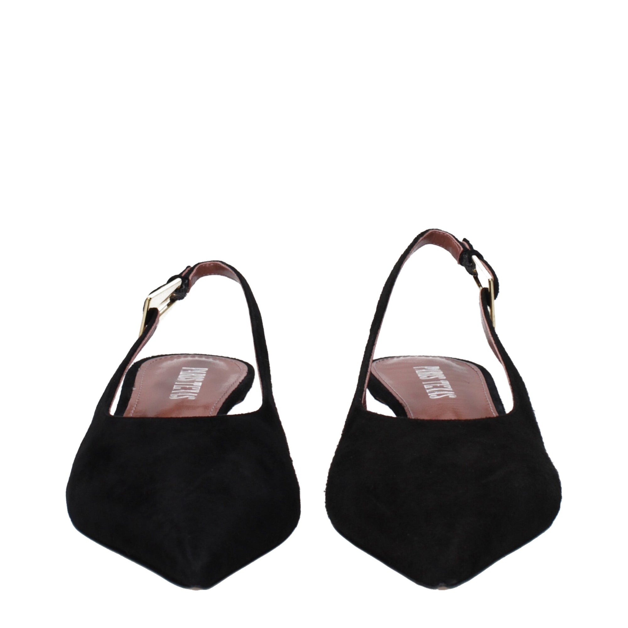 Paris Texas Black Leather Mid Heel Pumps