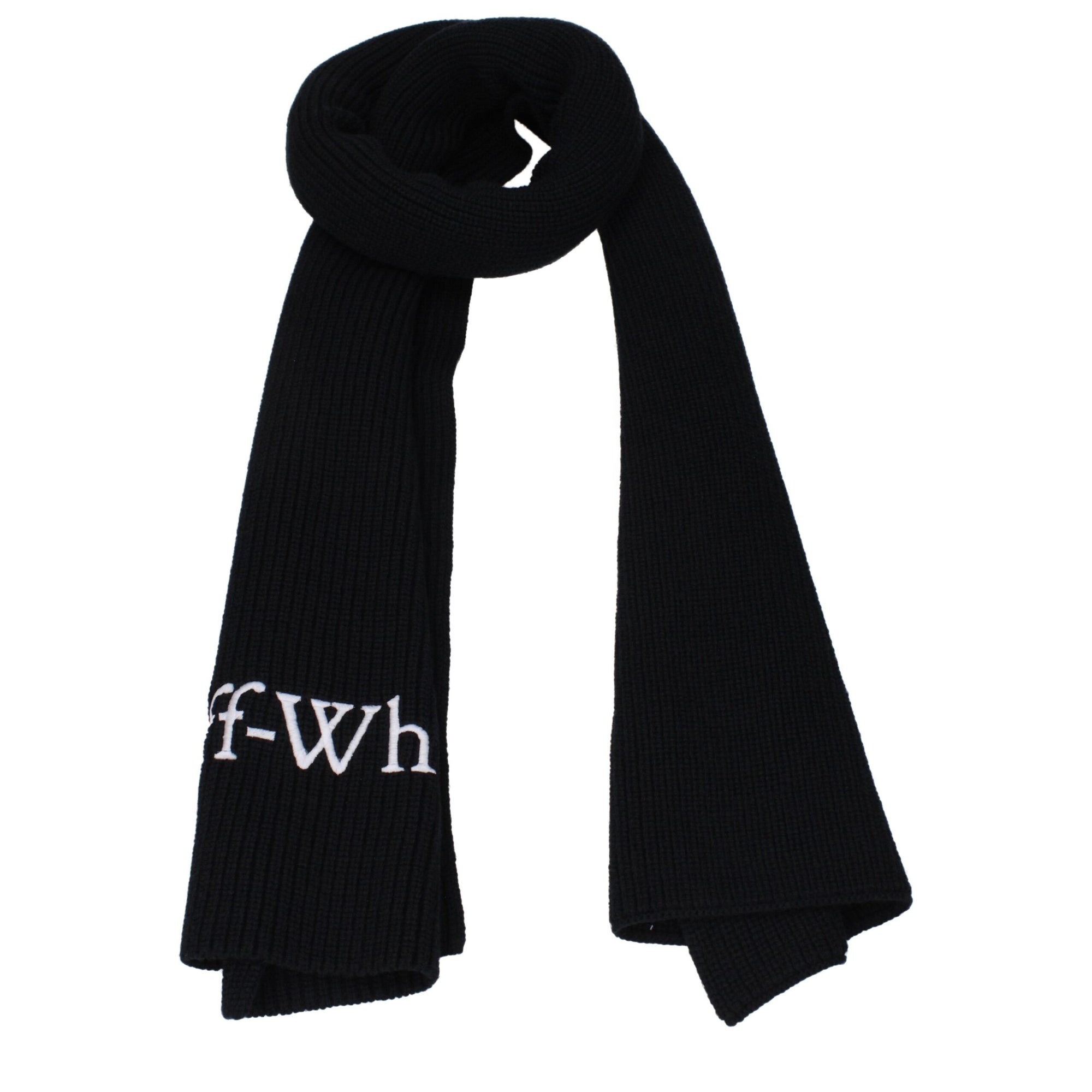 Off-White Black Wool Scarves
