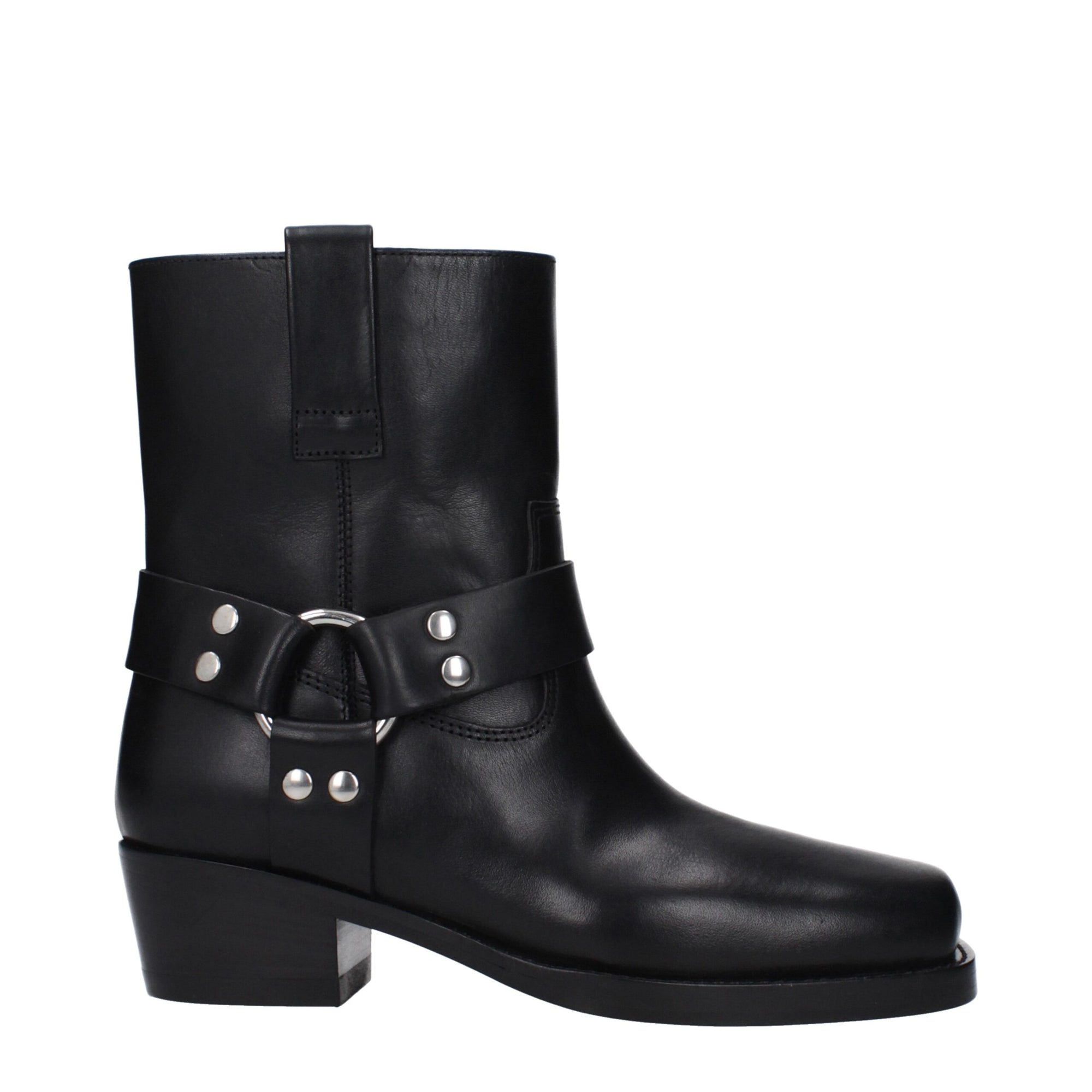 Paris Texas Black Leather Ankle Boots