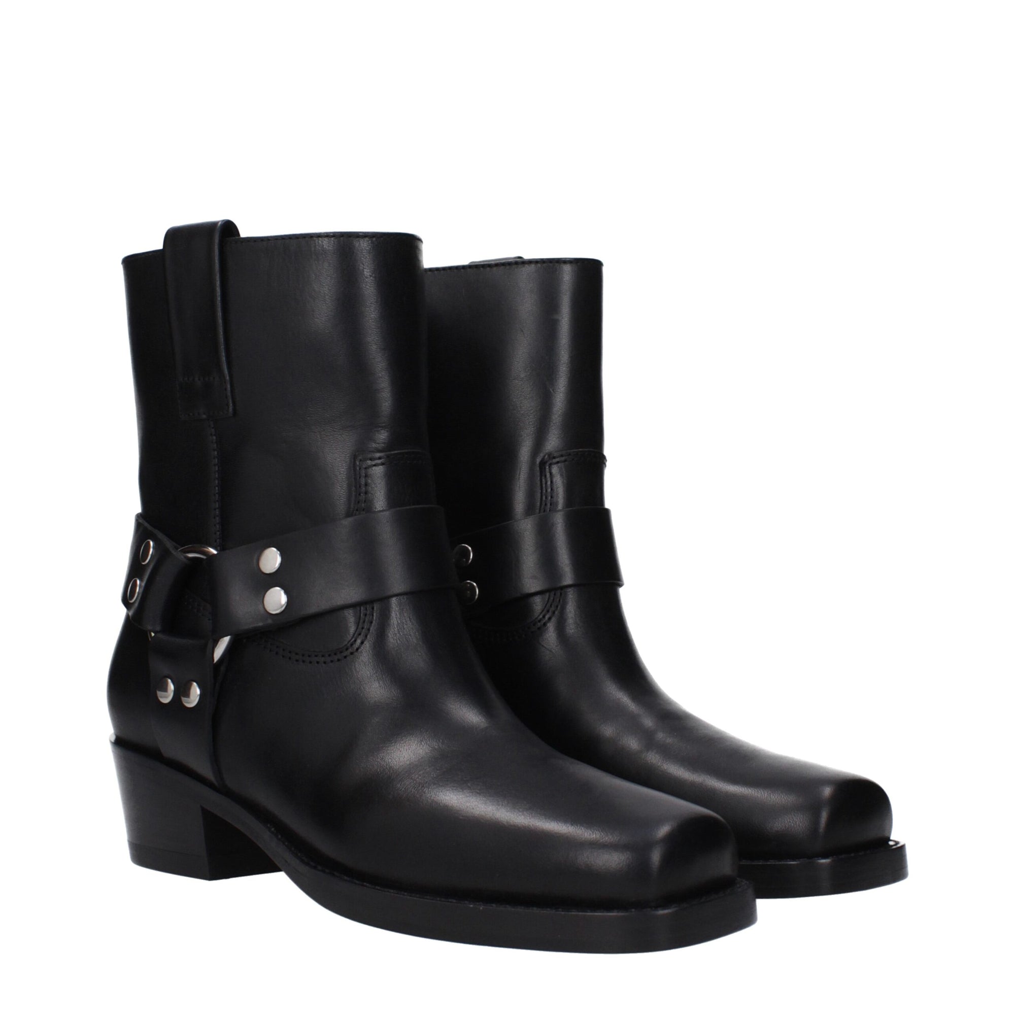 Paris Texas Black Leather Ankle Boots