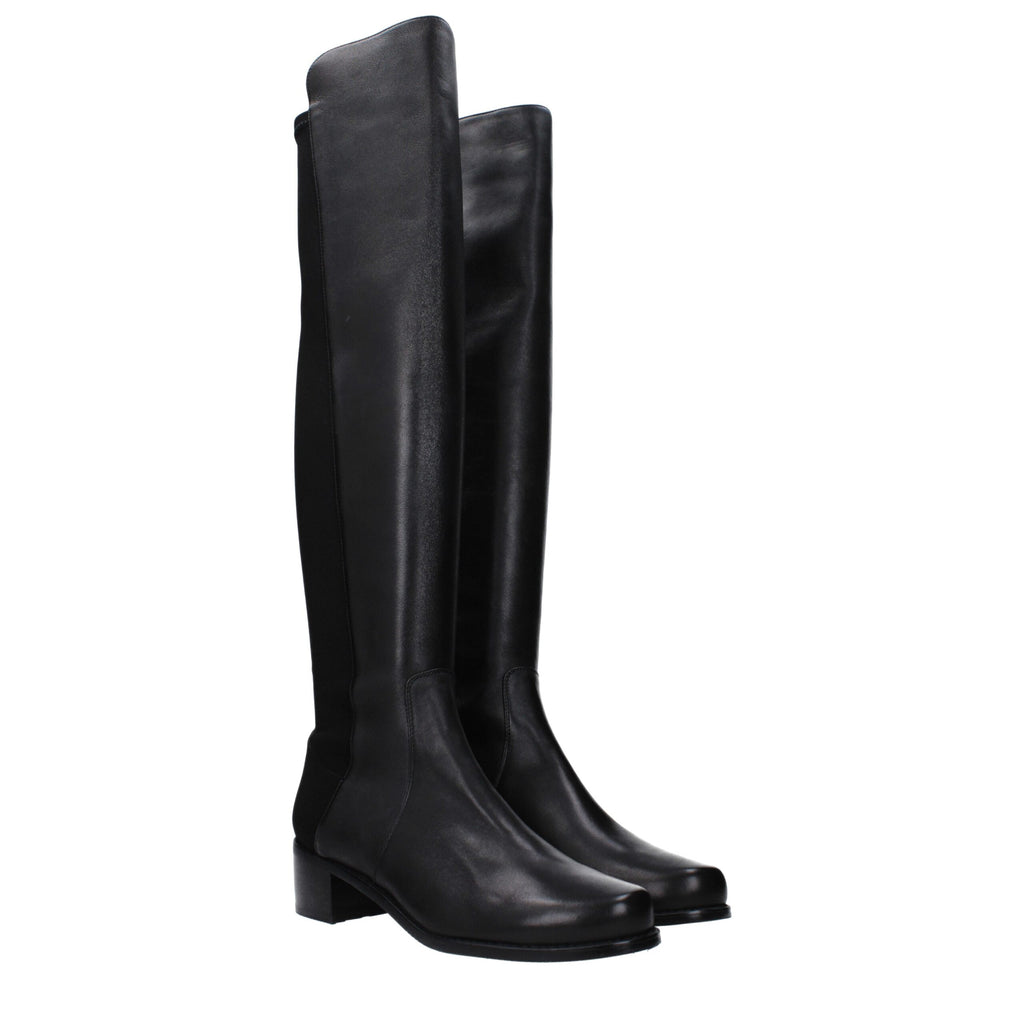 Stuart Weitzman Black Leather Over The Knee