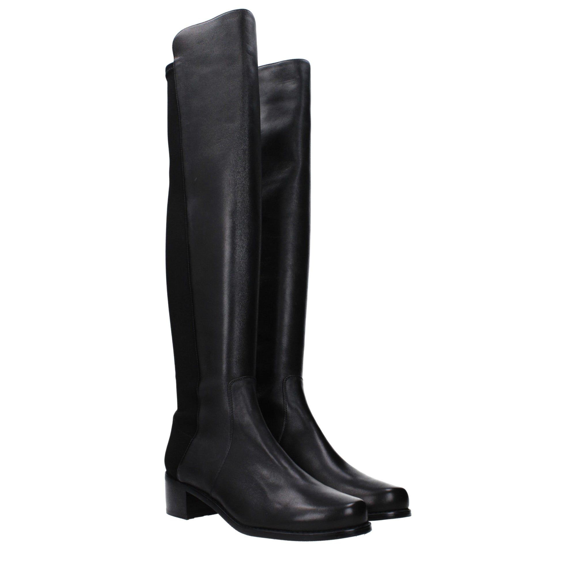 Stuart Weitzman Black Leather Over The Knee