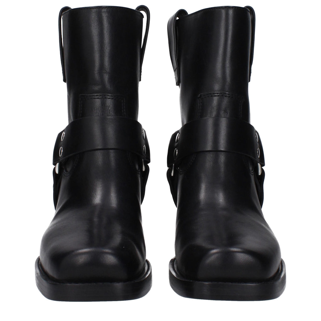 Paris Texas Black Leather Ankle Boots