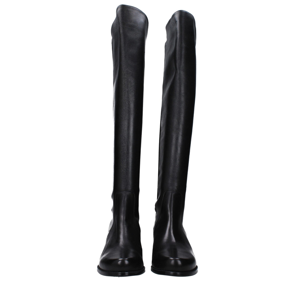 Stuart Weitzman Black Leather Over The Knee