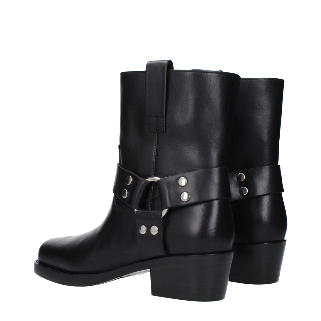 Paris Texas Black Leather Ankle Boots