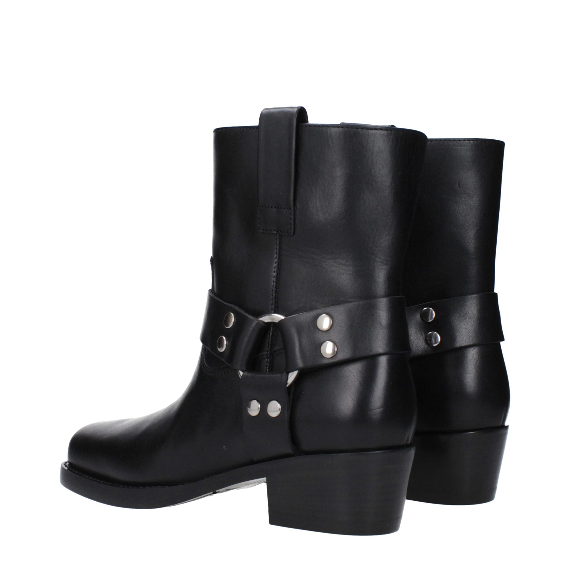 Paris Texas Black Leather Ankle Boots