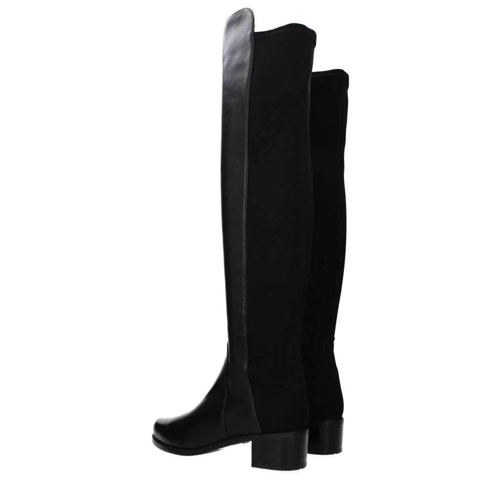 Stuart Weitzman Black Leather Over The Knee