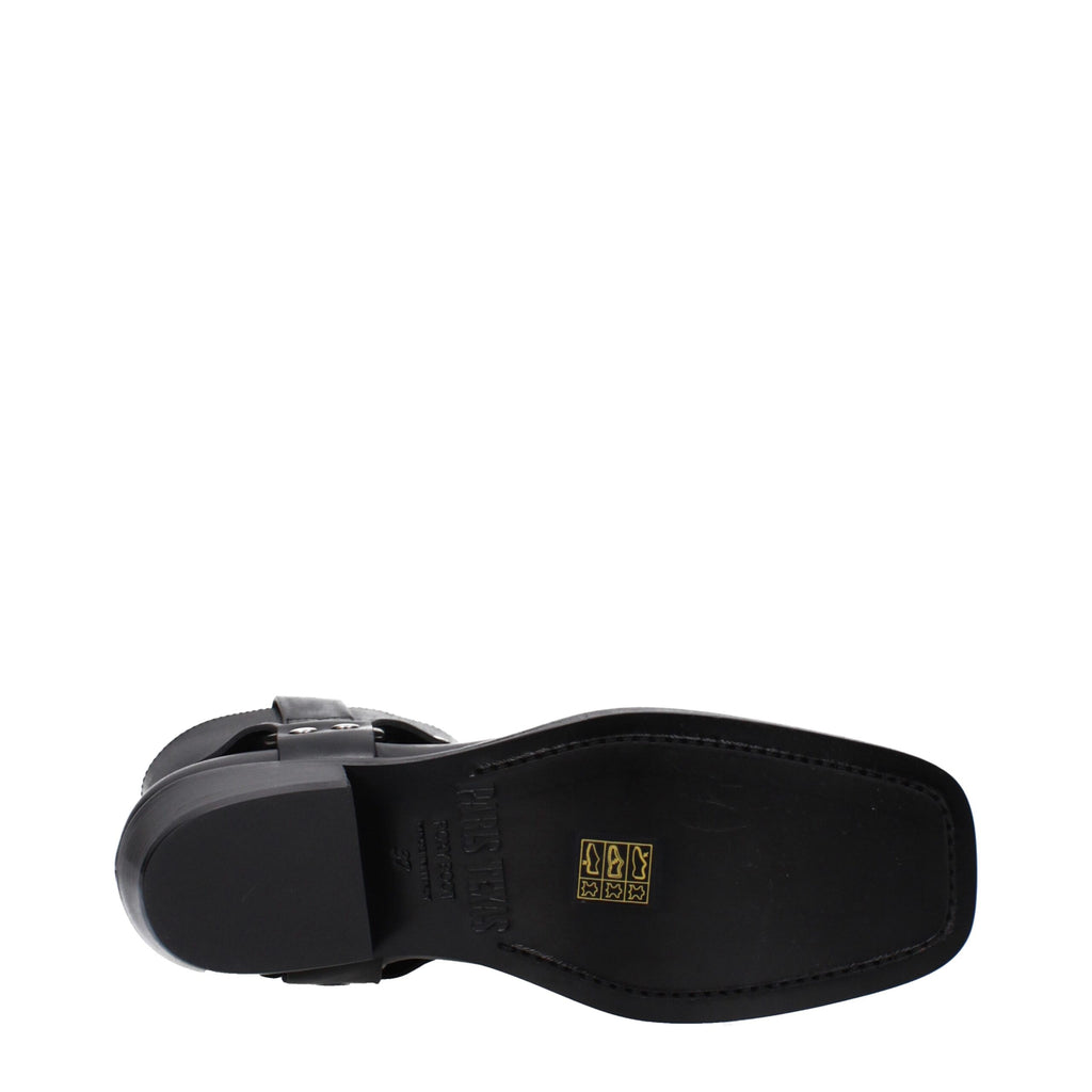 Paris Texas Black Leather Ankle Boots