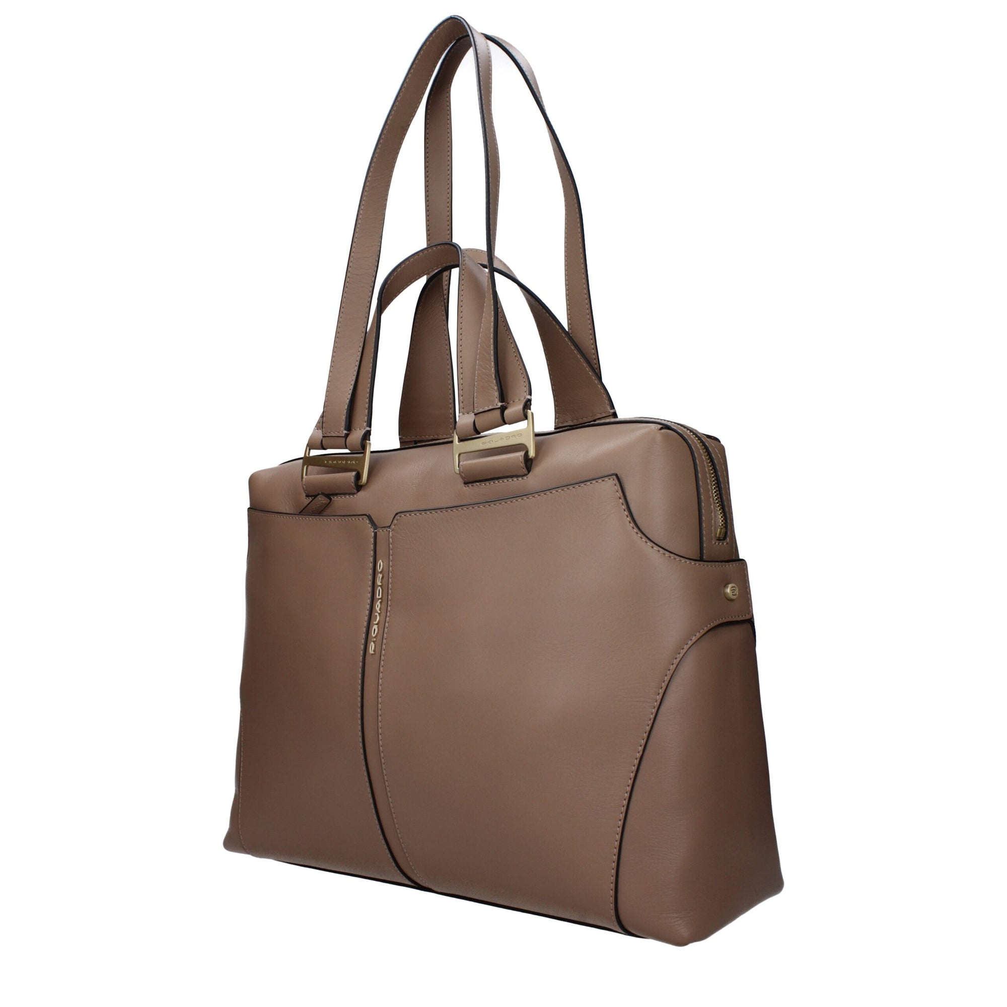 Piquadro Gray Leather Business And Laptop Bags