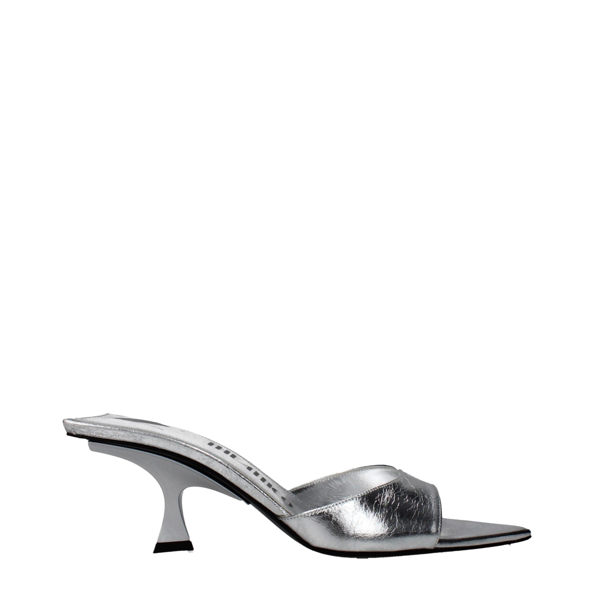 The Attico Gray Leather Stiletto Heels Sandals