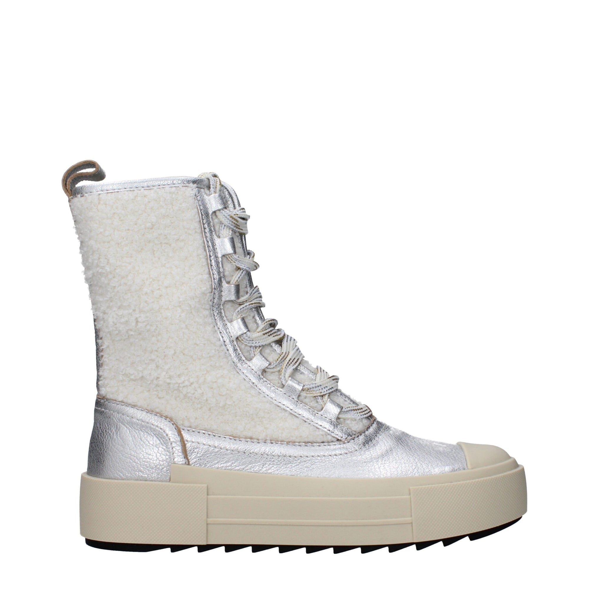 Philippe Model Gray Leather Ankle Boots