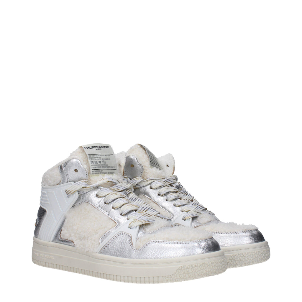 Philippe Model Gray Leather High Tops