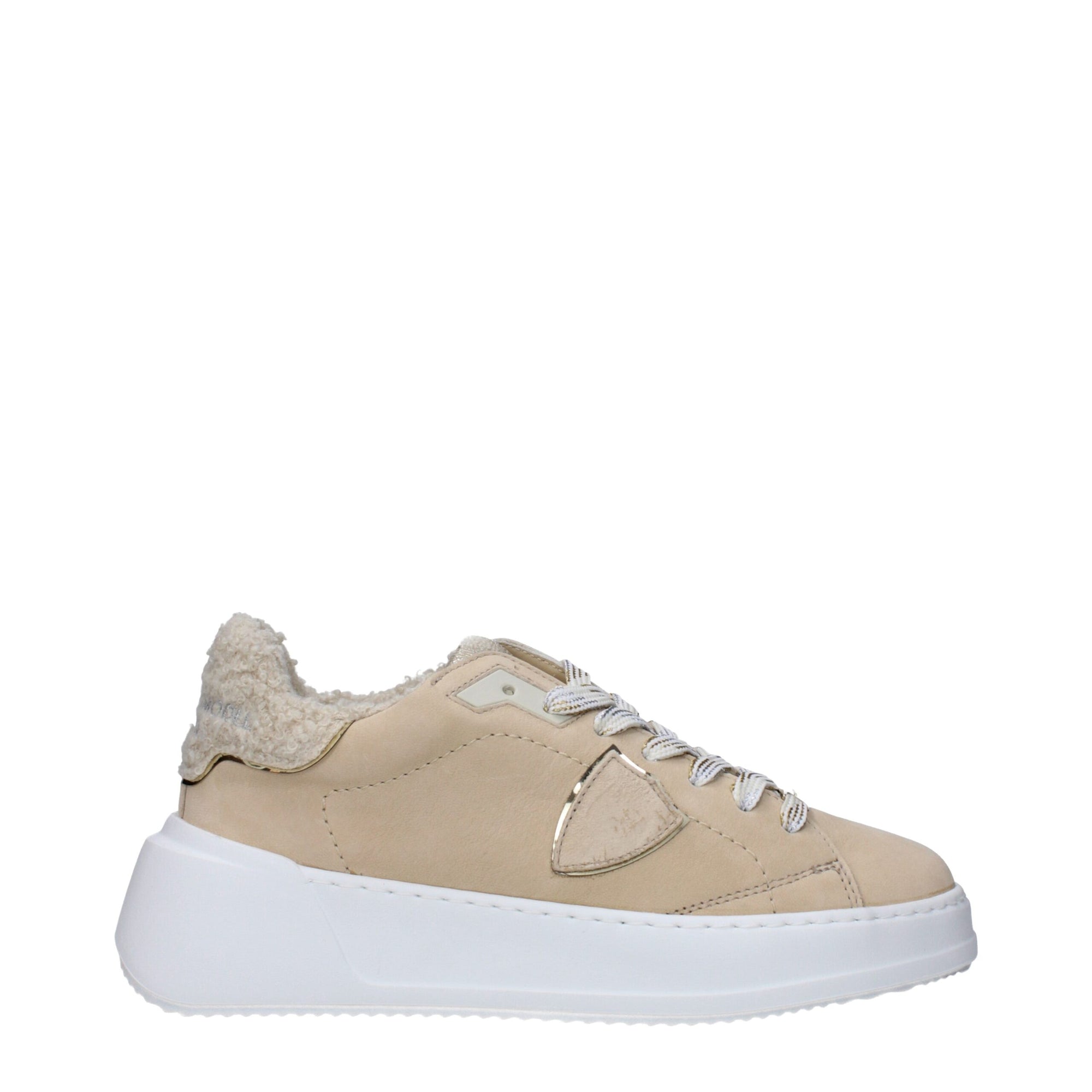 Philippe Model Beige Leather Low Tops