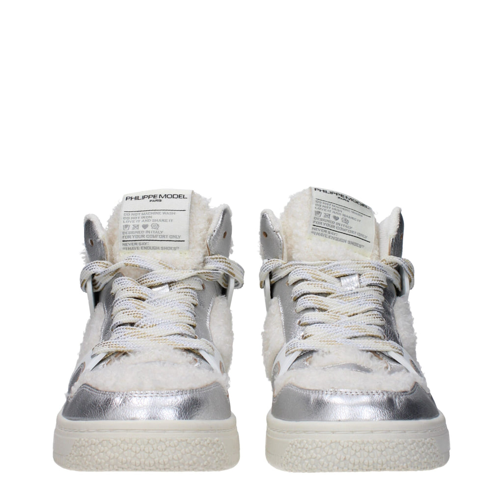 Philippe Model Gray Leather High Tops