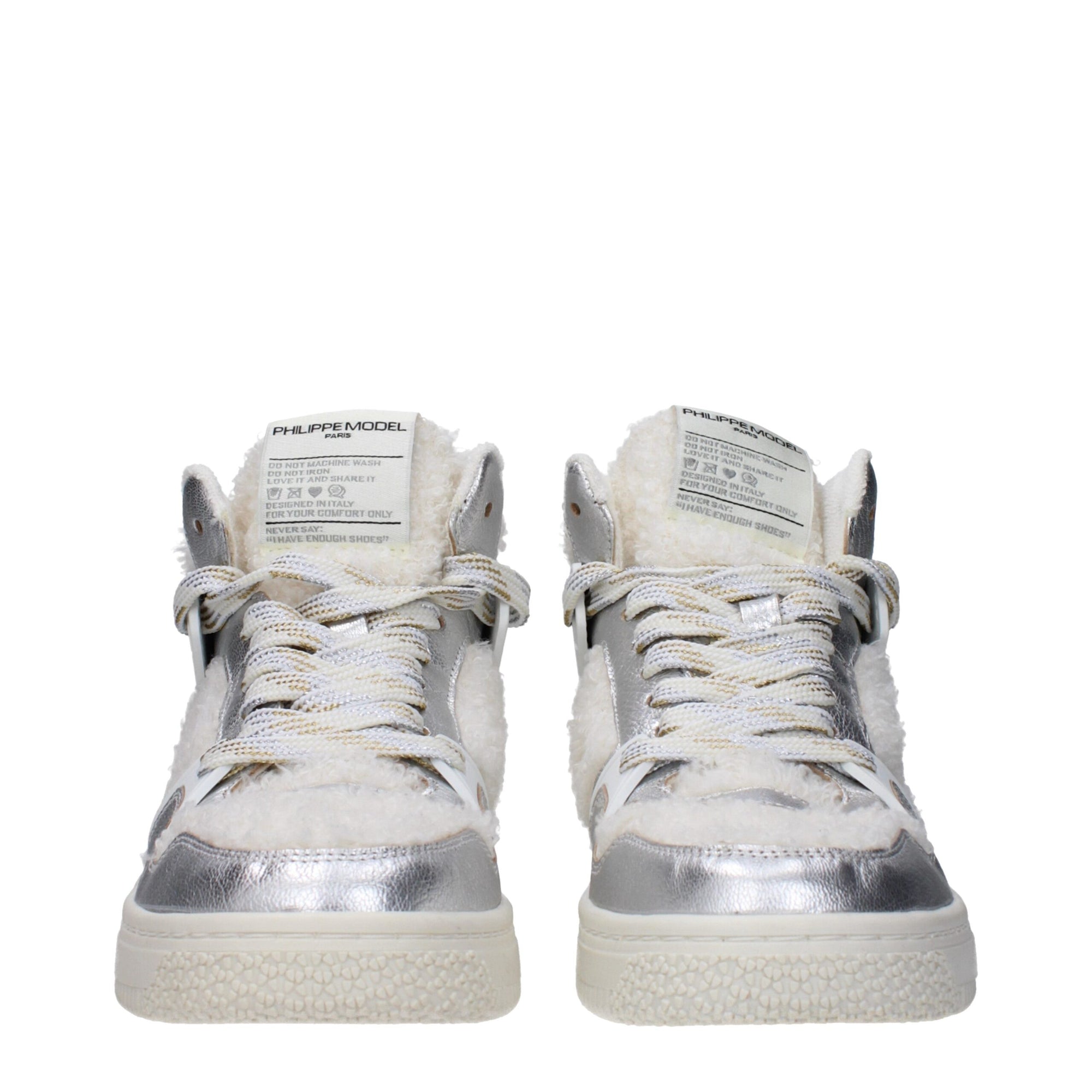 Philippe Model Gray Leather High Tops