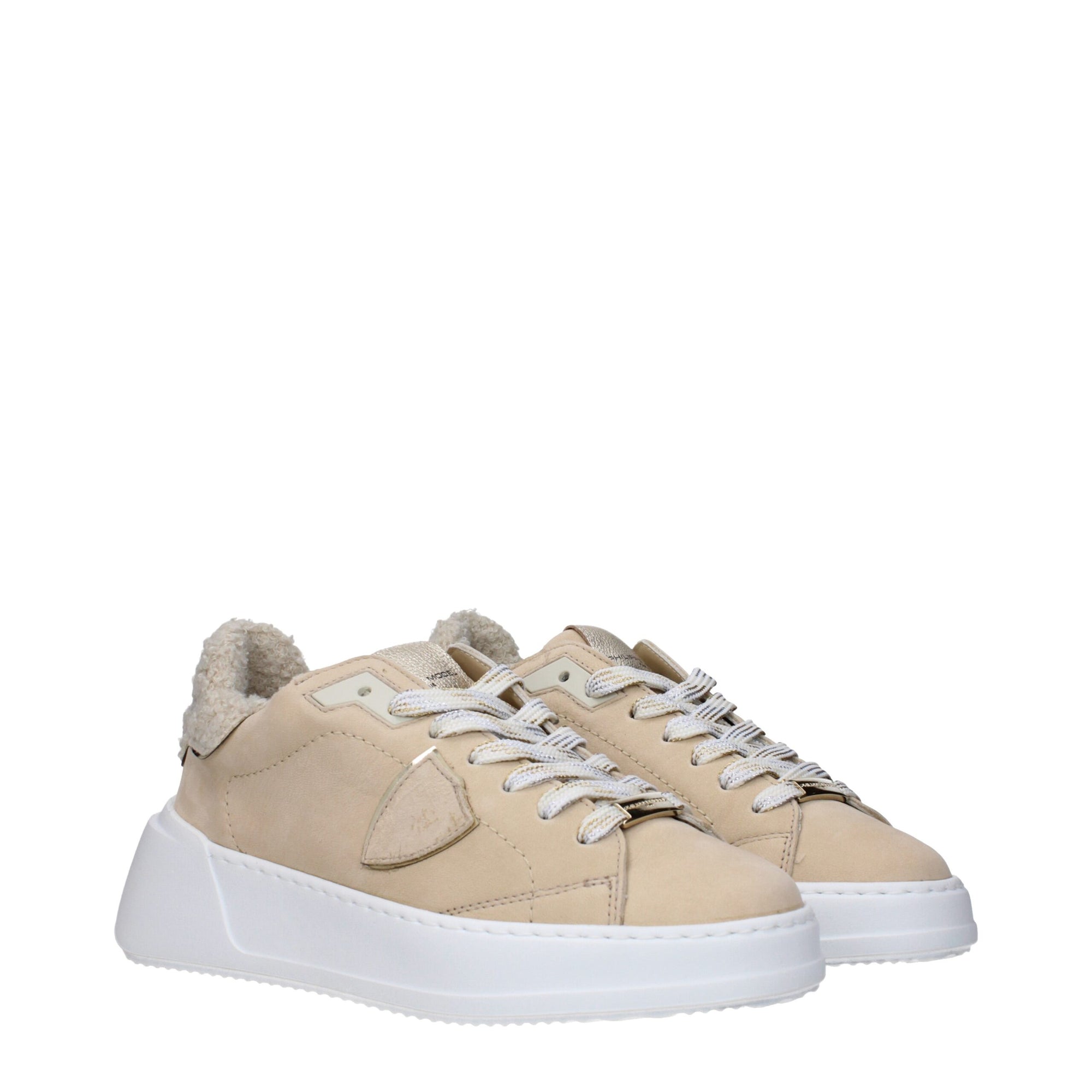 Philippe Model Beige Leather Low Tops