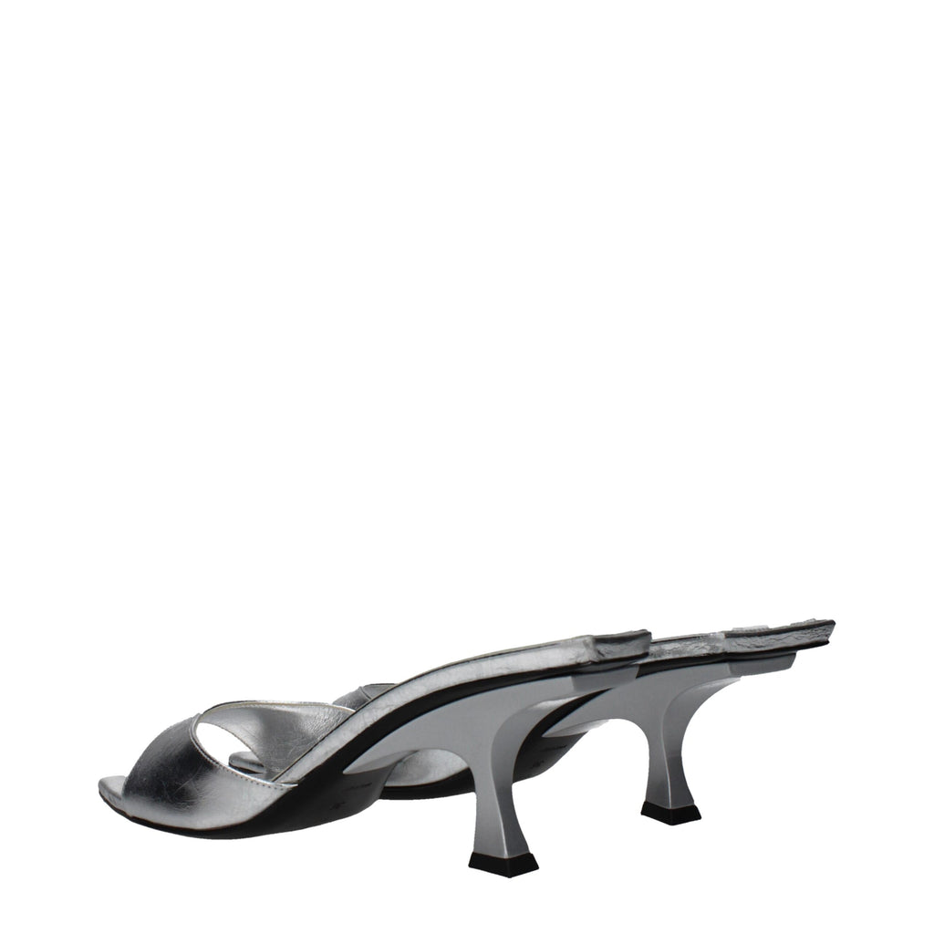 The Attico Gray Leather Stiletto Heels Sandals