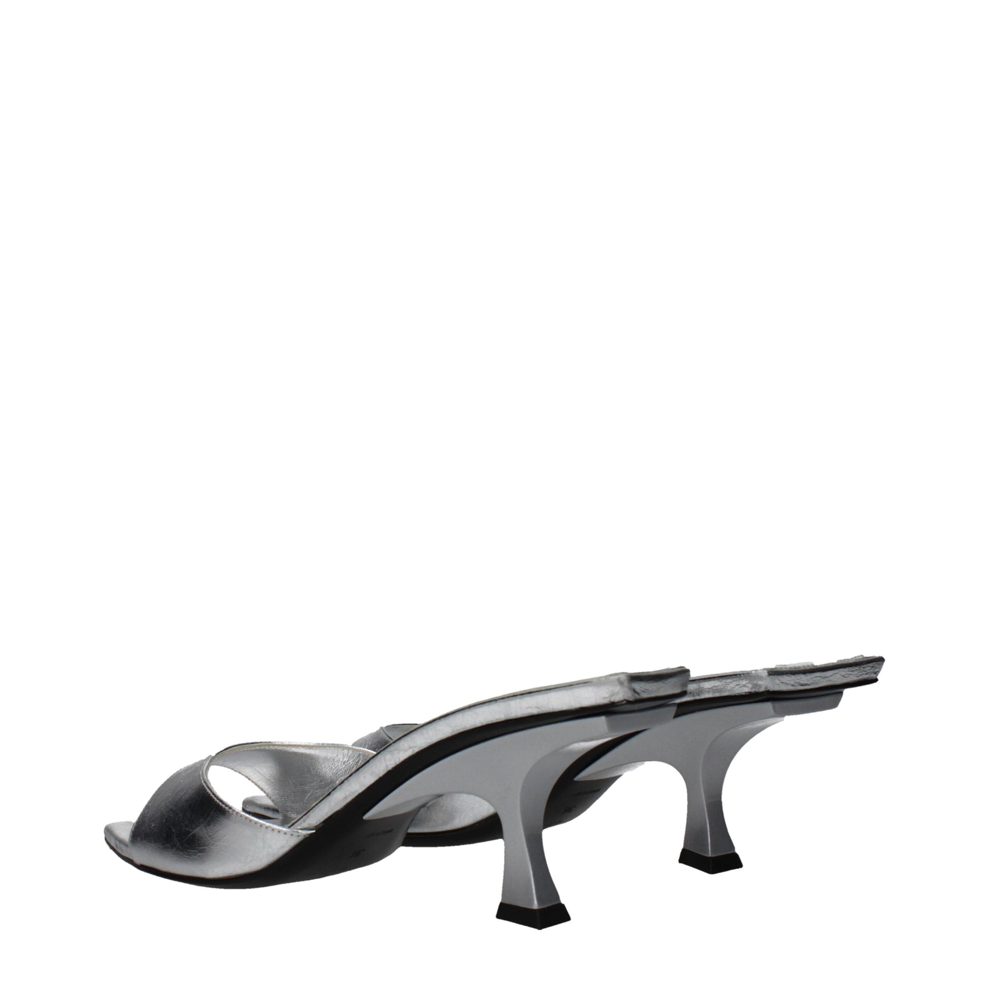 The Attico Gray Leather Stiletto Heels Sandals