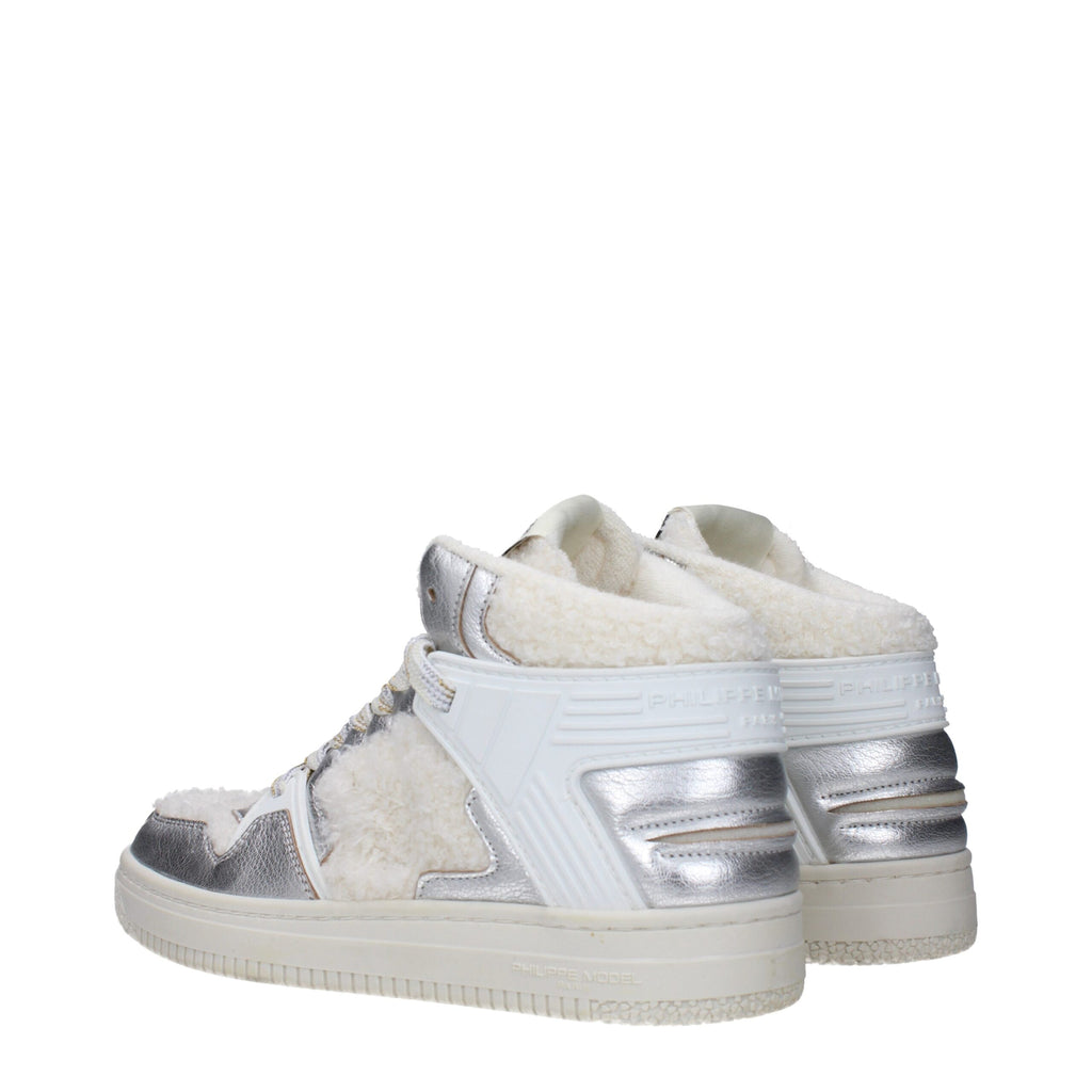 Philippe Model Gray Leather High Tops