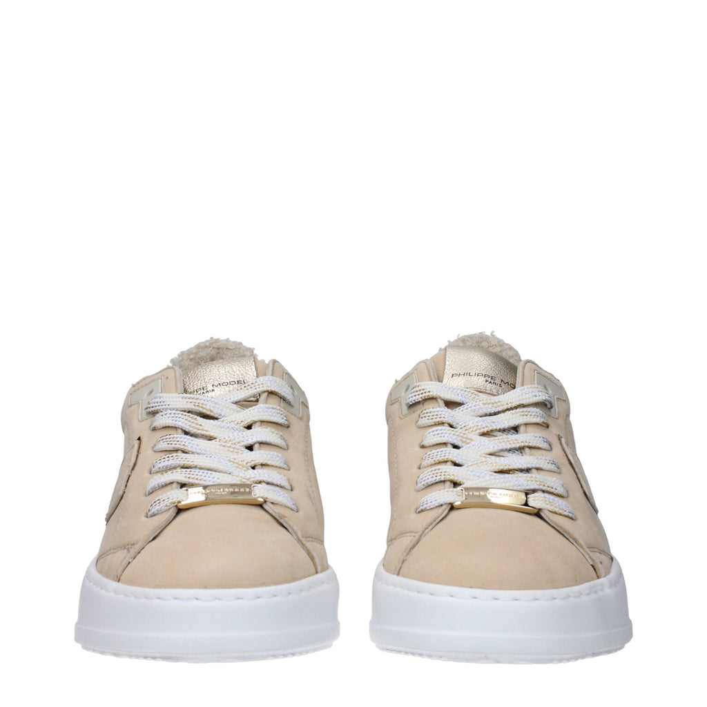 Philippe Model Beige Leather Low Tops