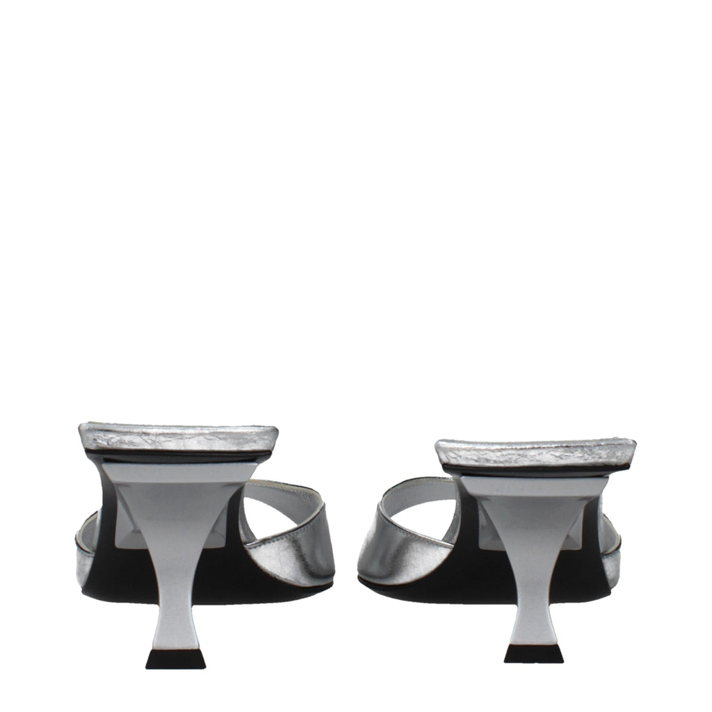 The Attico Gray Leather Stiletto Heels Sandals