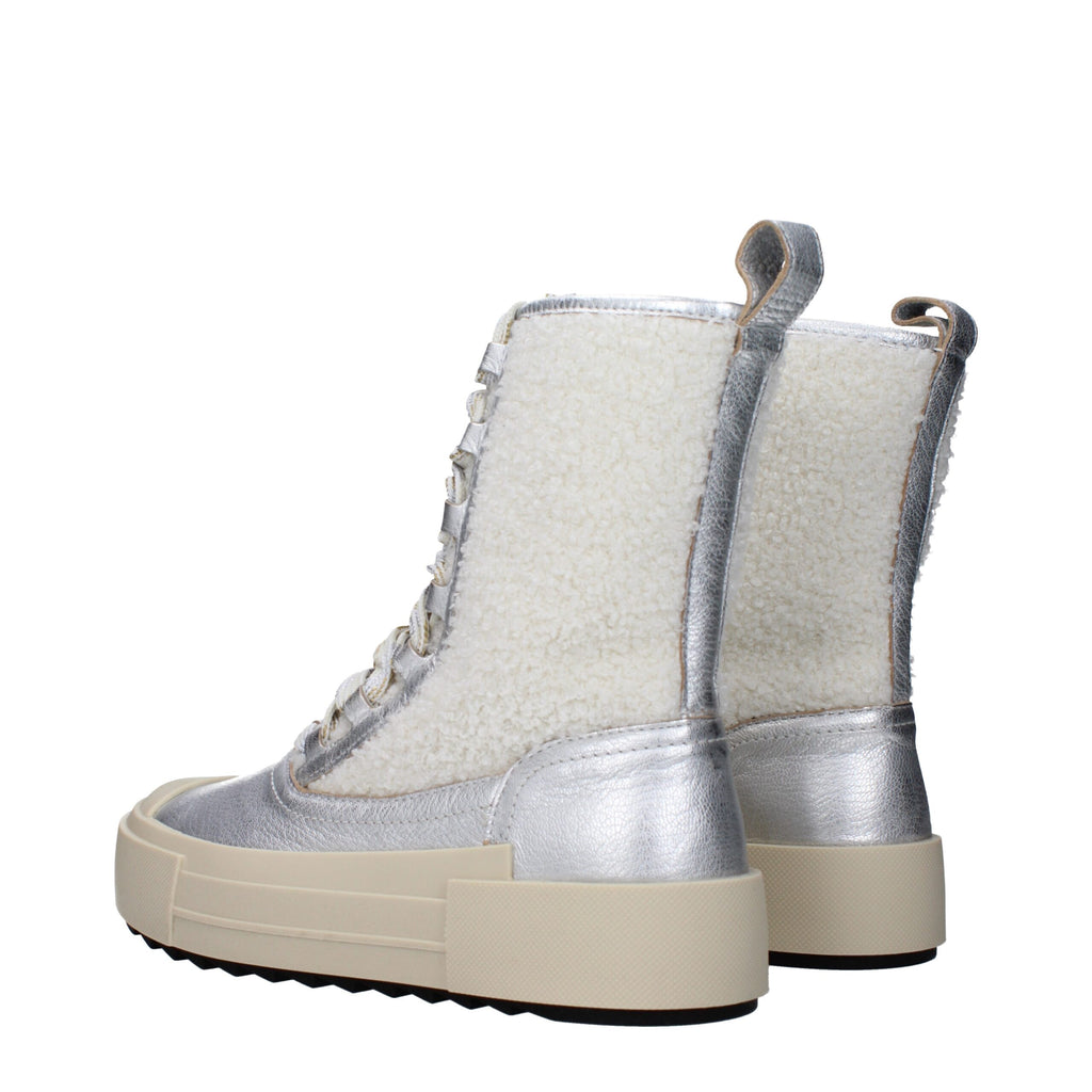 Philippe Model Gray Leather Ankle Boots
