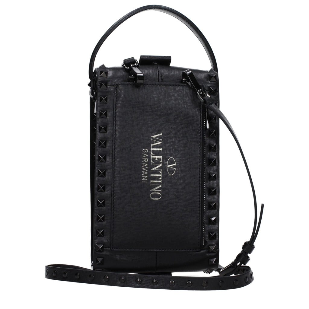 Valentino Garavani Black Leather Clutch Bags