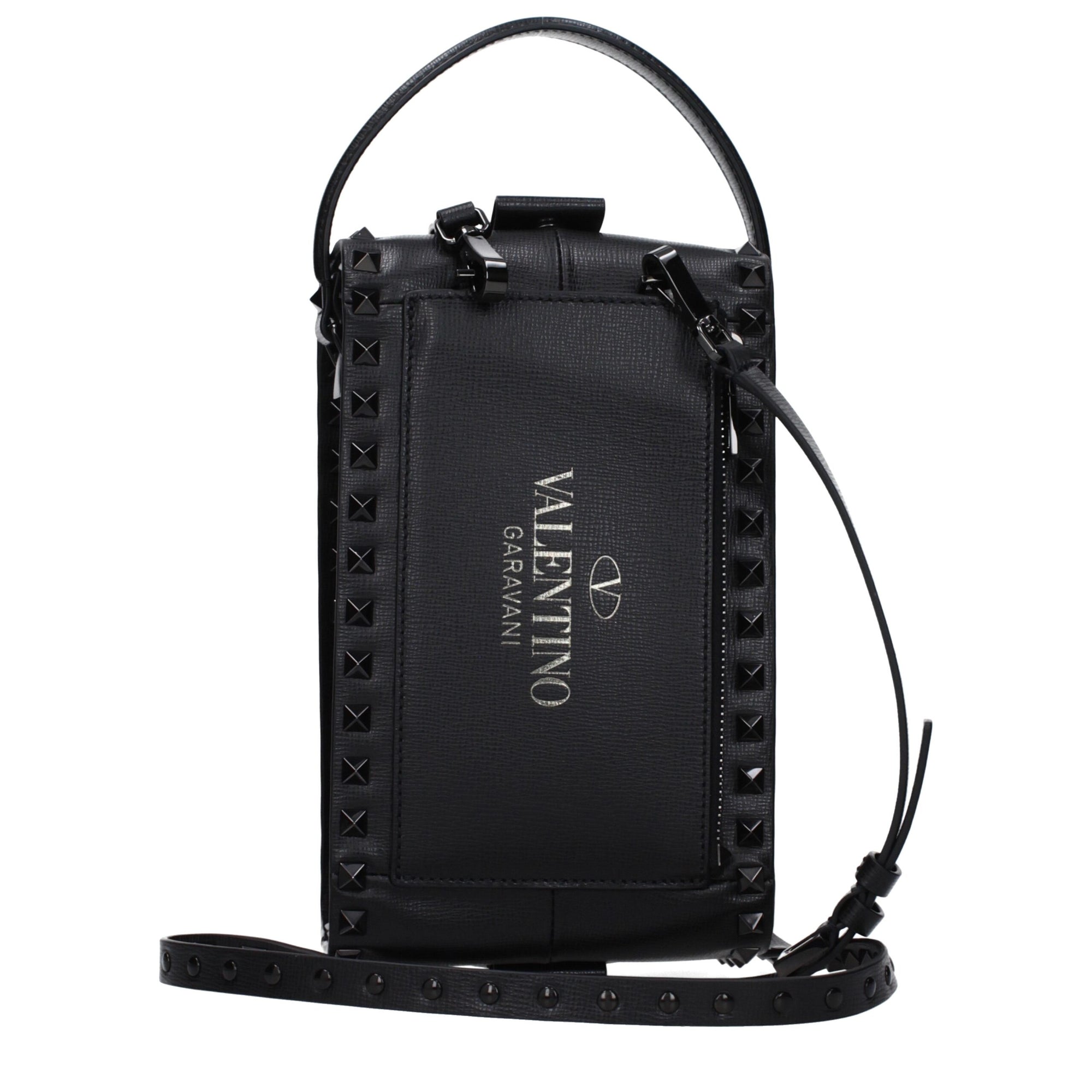 Valentino Garavani Black Leather Clutch Bags