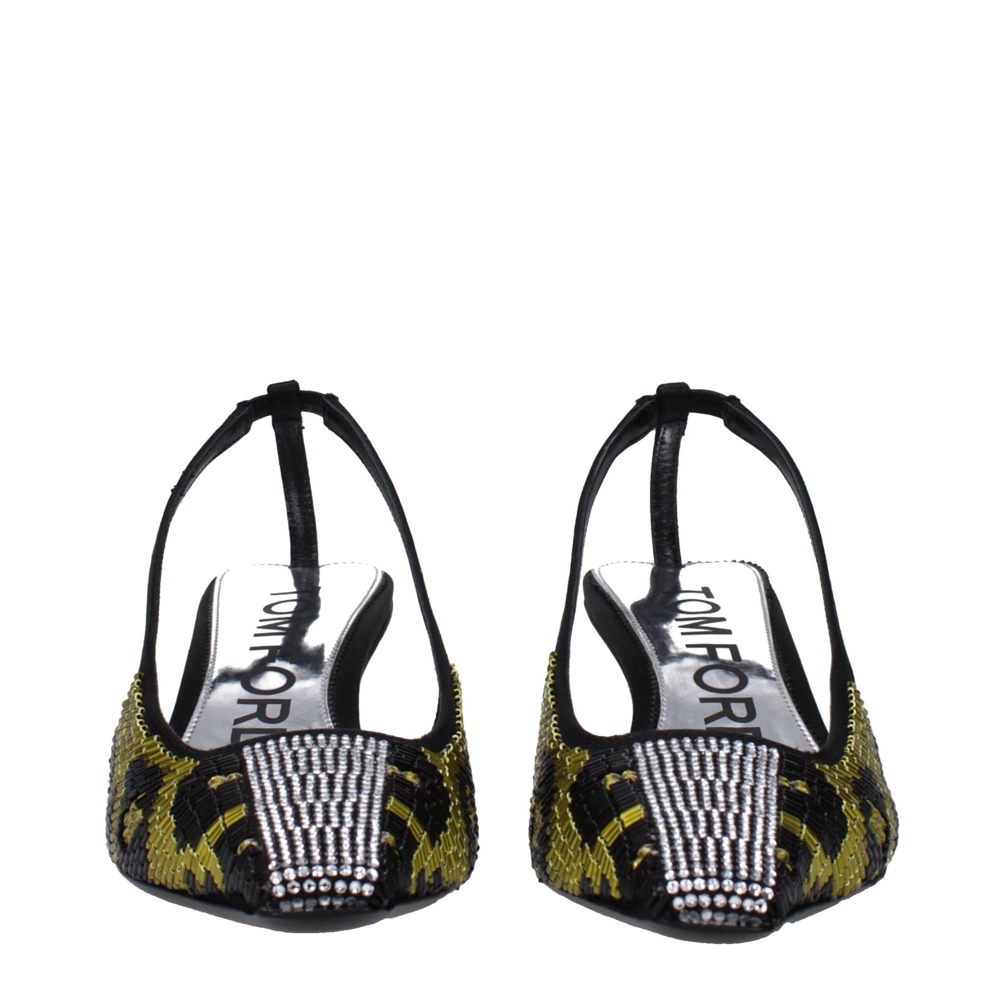 Tom Ford Yellow Satin Stiletto Heels Sandals