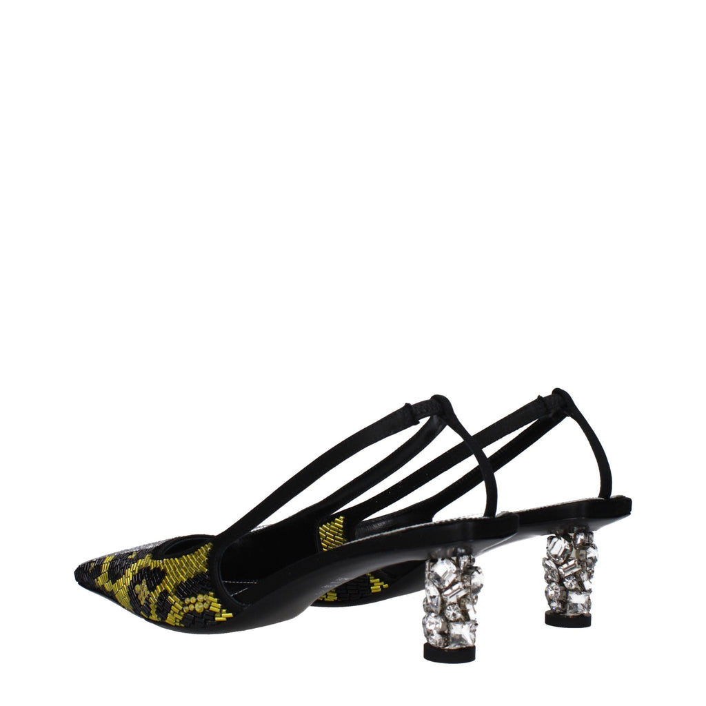 Tom Ford Yellow Satin Stiletto Heels Sandals