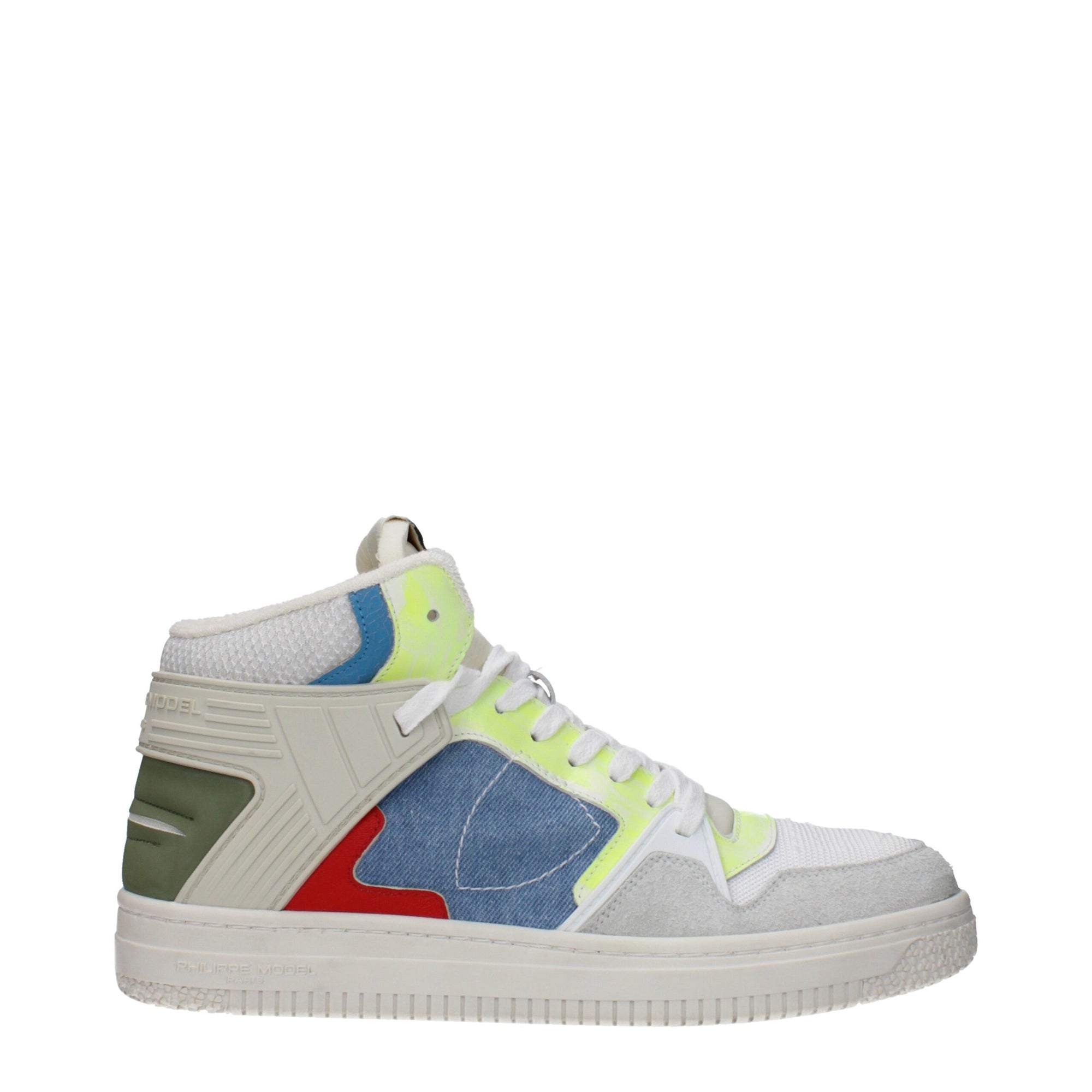 Philippe Model White Fabric High Tops