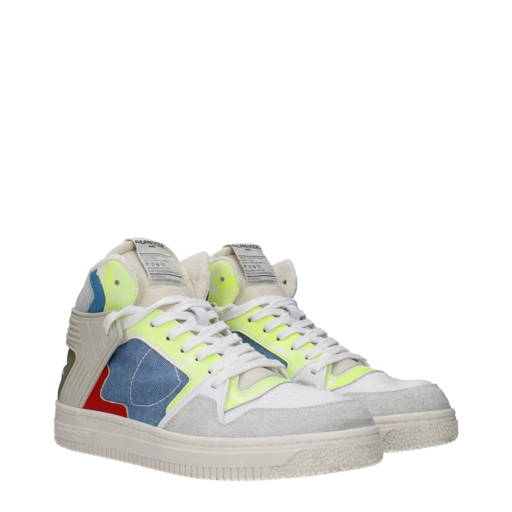 Philippe Model White Fabric High Tops