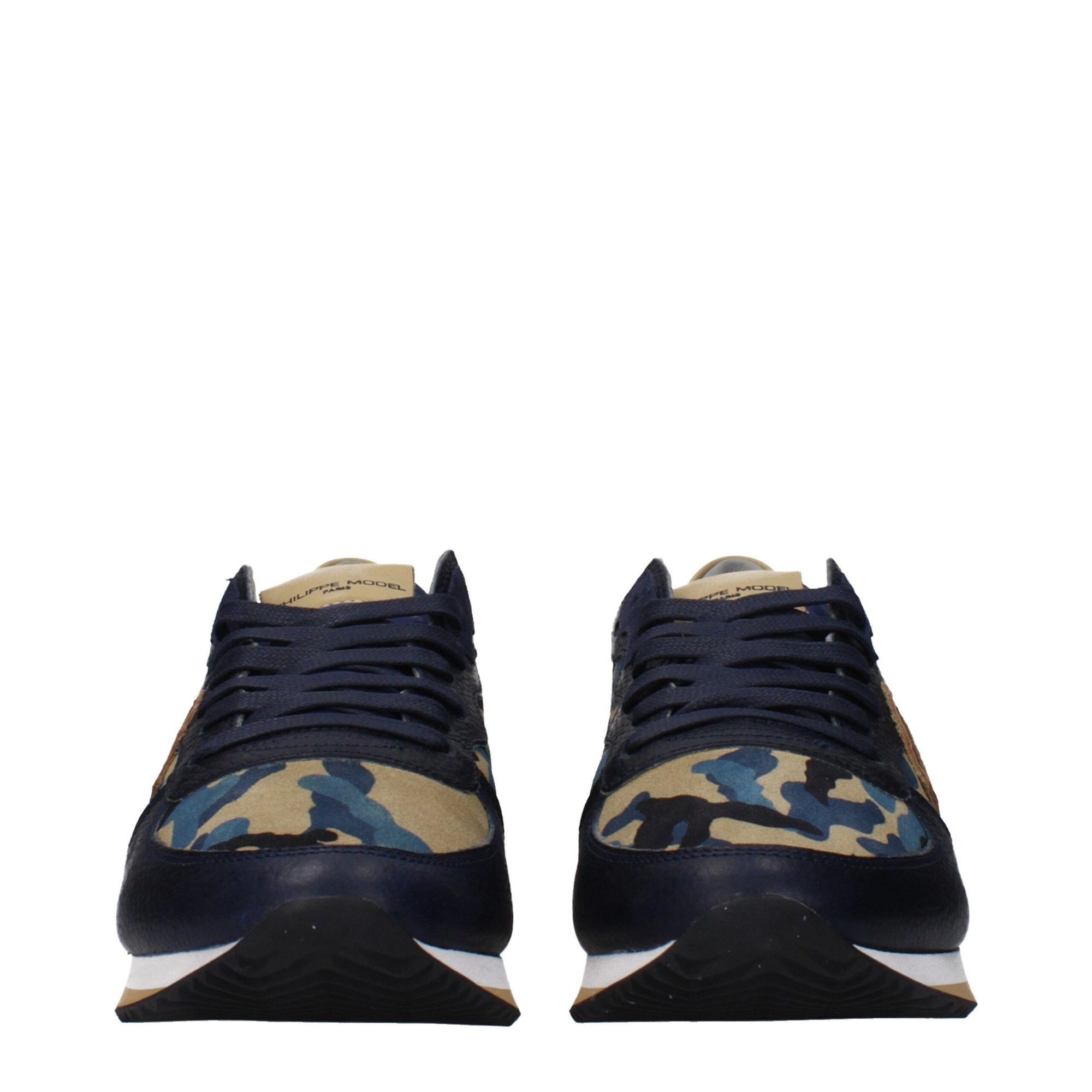 Philippe Model Blue Leather Sneakers