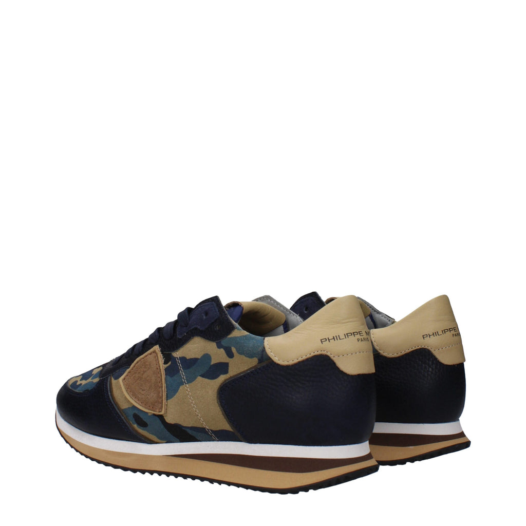 Philippe Model Blue Leather Low Tops