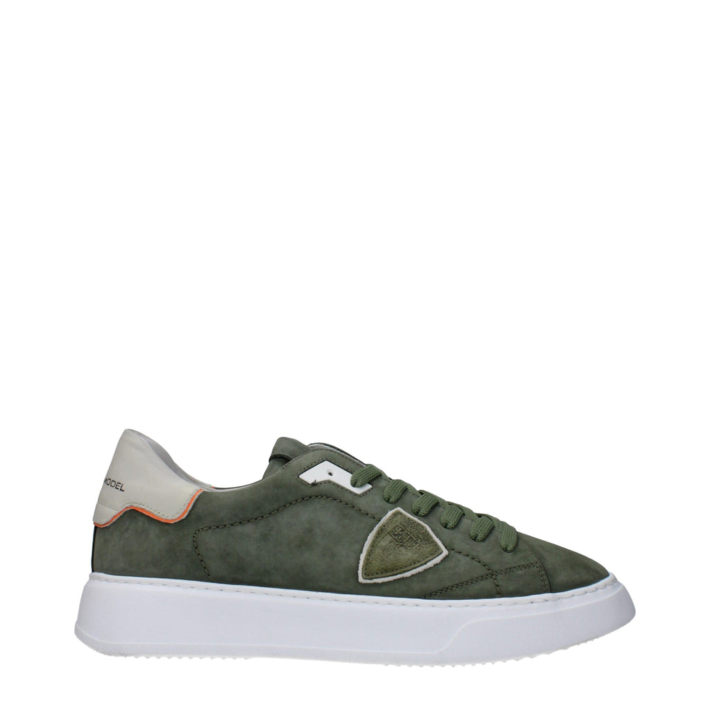 Philippe Model Green Leather Low Tops