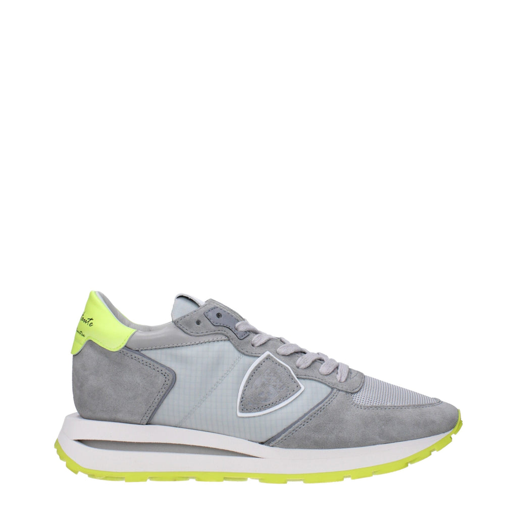 Philippe Model Gray Fabric Athletic Sneakers